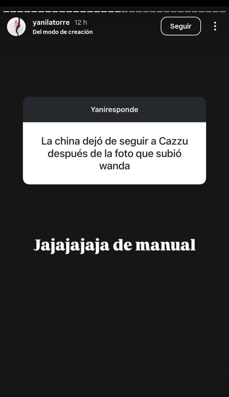 Yanina Latorre en sus historias. Créditos: Instagram / @yanilatorre Yanina Latorre en sus historias. Créditos: Instagram / @yanilatorre