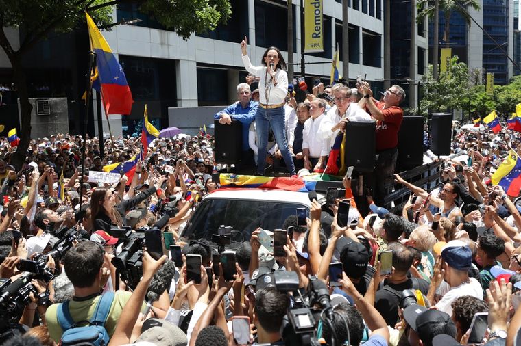 María Corina Machado, líder de la oposición venezolana, en un acto de campaña en 2024. Foto: EFE María Corina Machado, líder de la oposición venezolana, en un acto de campaña en 2024. Foto: EFE