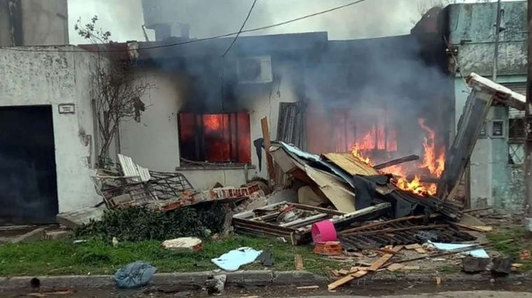 Así quedó la casa tras la explosión. Foto: Crónica.