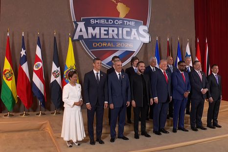 Donald Trump, inaugura en Florida la cumbre Shield of the Americas junto a líderes de la región, entre ellas el presidente argentino Javier Milei. Donald Trump, inaugura en Florida la cumbre Shield of the Americas junto a líderes de la región, entre ellas el presidente argentino Javier Milei.