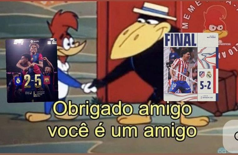 Los lapidarios memes de la goleada del Atlético de Madrid al Real Madrid. Foto: @mleome