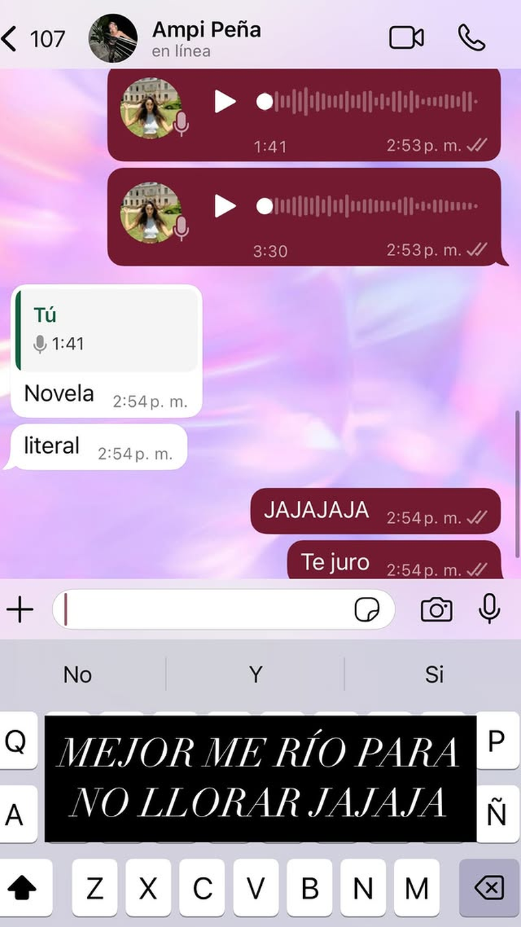 Melody luz y una terapia express por celular. Créditos: Instagram / melodyluz Melody luz y una terapia express por celular. Créditos: Instagram / melodyluz