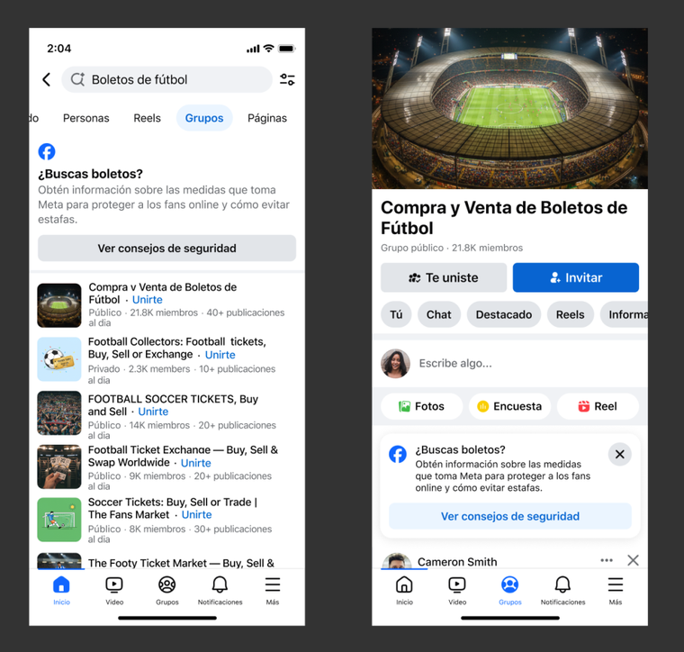 Las notificaciones preventivas de Facebook guiarán a los aficionados hacia las plataformas de compra verificadas por la organización del torneo. Las notificaciones preventivas de Facebook guiarán a los aficionados hacia las plataformas de compra verificadas por la organización del torneo.