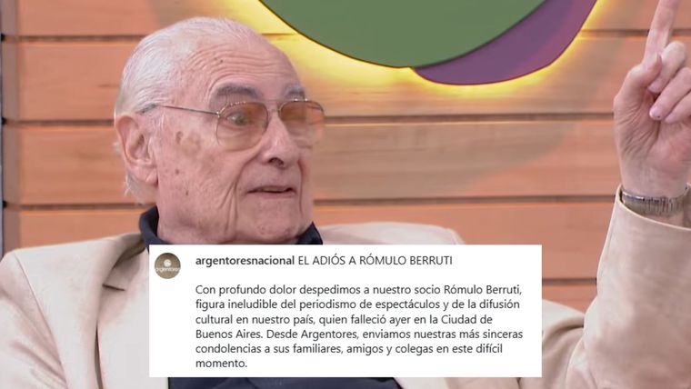 Rómulo Berruti en una de sus últimas entrevistas en TV Pública. Rómulo Berruti en una de sus últimas entrevistas en TV Pública. 