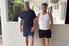 Carlos Rodelo (izq.) y Jorge Cubillos en un hotel de Kinshasa, capital de la República Democrática del Congo.