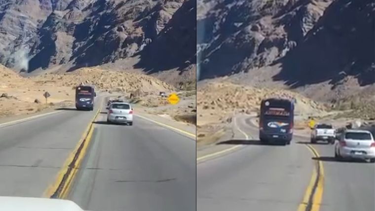 La conducción temeraria de un camión en alta montaña. Foto: Captura