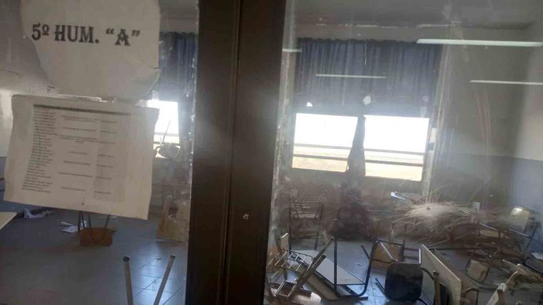 Los daños en el colegio Santa María.