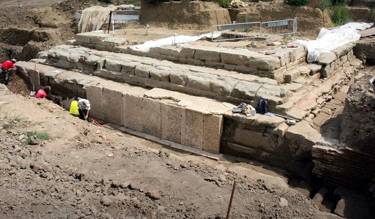templo romano Italia El templo romano hallado en Italia. Foto: Efe.