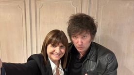 La ministra de Seguridad, Patricia Bullrich, y el presidente Javier Milei.