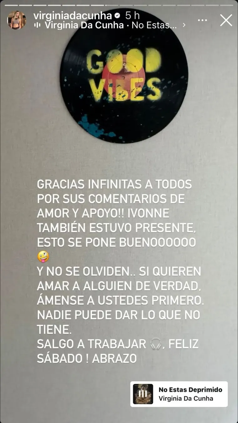 El posteo de Virginia que encendió a las fanáticas de Bandana. El posteo de Virginia que encendió a las fanáticas de Bandana.