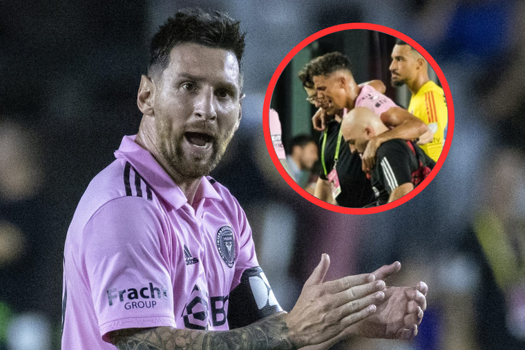 El gesto de Messi para con Ian Fray, el chico del Inter Miami que se volvió a romper los ligamentos Foto: EFE