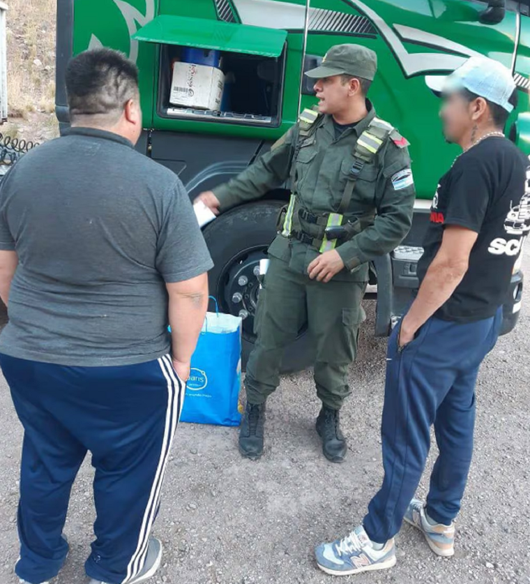 Detención en Punta de Vacas Foto: Gendarmería Nacional
