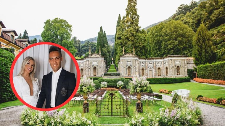 Lautaro Martínez y Agustina Gandolfo se casaron en un lujoso hotel del Lago De Como