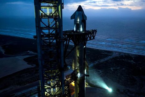 Starship listo para su novena prueba de vuelo. Foto: Dpa.