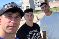 El arquero y los centrales estuvieron varados en Brasil. Foto: @emi_martinez26