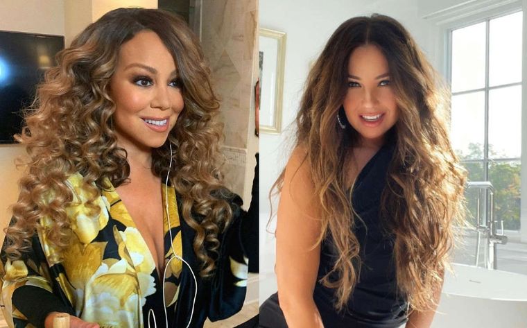 Mariah Carey y Thalía Foto: Fama