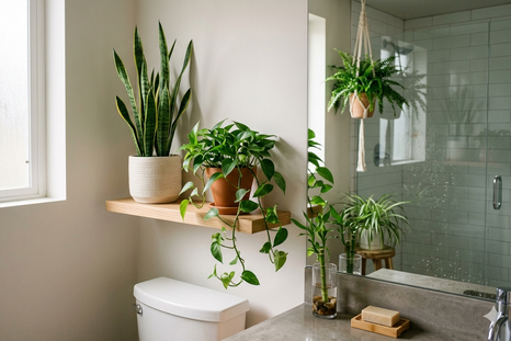 Plantas ideales para el baño. Fuente: IA Gemini. Plantas ideales para el baño. Fuente: IA Gemini.