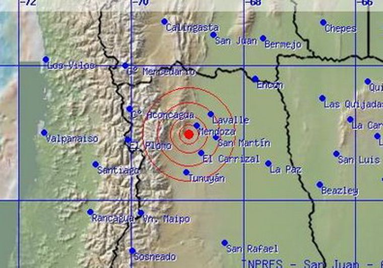 Lugar del epicentro del sismo de las seis de la mañana de hoy jueves. Foto: Inpres