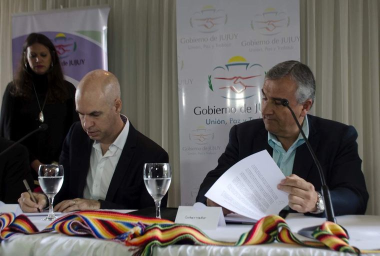 Horacio Rodríguez Larreta junto a Gerardo Morales. Foto: Twitter Gerardo Morales