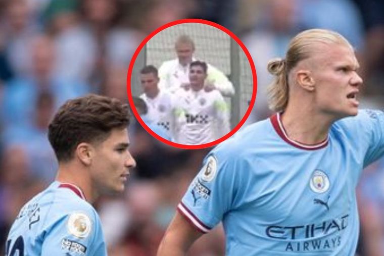 Haaland y Julián, a las risas en el Manchester City.