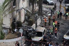 Los destrozos restantes tras el ataque libanés Foto: X AP