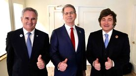 Milei junto a Quirno y Bessent Milei junto a Quirno y Bessent