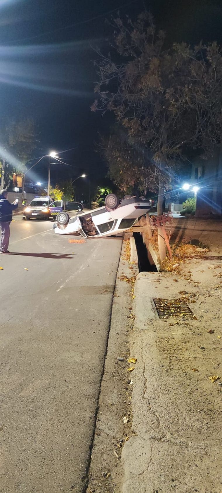 Conducía ebrio en Guaymallén, perdió el dominio del auto y terminó volcado Foto: Ministerio de Seguridad de Mendoza