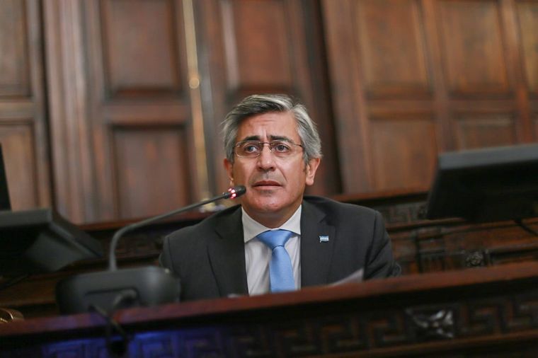 El senador de Protectora Marcelo Romano en la sesión de hoy. Foto: Prensa Senado de Mendoza