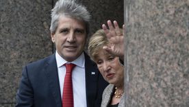 Luis Caputo con Kirstalina Georgieva.&nbsp;