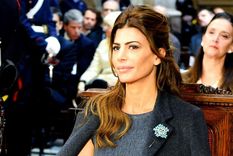 Juliana Awada y Fabiola Yáñez se parecen con este atuendo de tapado gris Foto: Chimentísimo