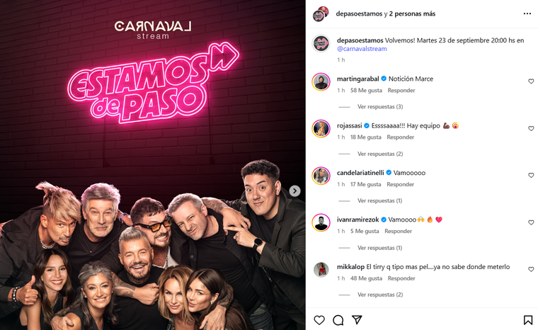 "Estamos de Paso", el nuevo programa de Marcelo Tinelli. Foto: captura de pantalla Instagram/ @marcelotinelli. "Estamos de Paso", el nuevo programa de Marcelo Tinelli. Foto: captura de pantalla Instagram/ @marcelotinelli. 