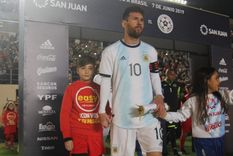 La última visita de Leo a San Juan fue en 2019 Foto: AFA