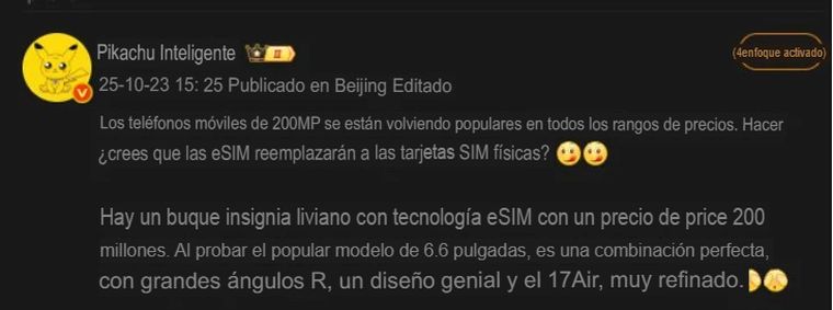 El filtrador SmartPikachu compartió detalle del próximo Xiaomi ultradelgado. El filtrador SmartPikachu compartió detalle del próximo Xiaomi ultradelgado.