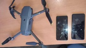 Este es el drone con el que llevaban celulares.