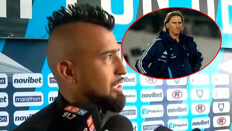 Vidal sumó un nuevo capítulo en su confrontación con Gareca. Foto: Captura ESPN y EFE