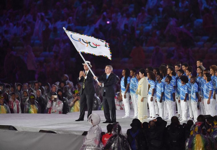 Sebastian Bach durante la clausura de Río 2016. DPA Foto: DPA