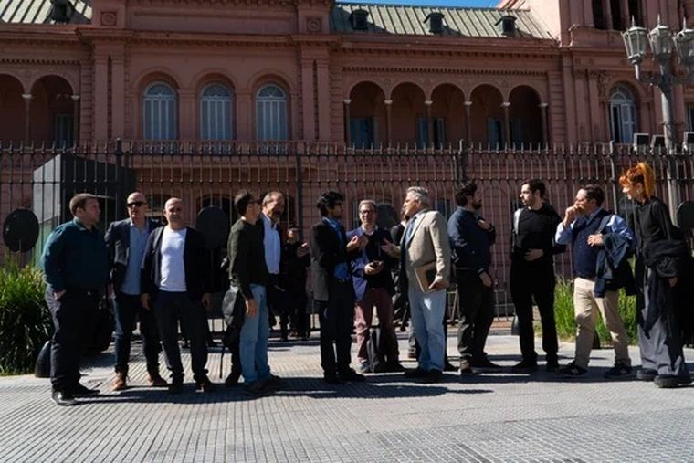 Periodistas acreditados en Casa Rosada.