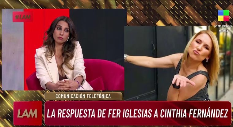 Cinthia Fernández y Fernanda Iglesias protagonizaron un tenso cruce en LAM Las panelistas del programa de Ángel de Brito no se pueden ni ver Foto: Captura de TV