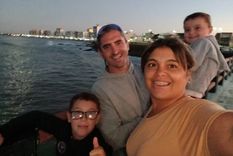 Fernando Dellarciprete, el autor de la masacre, junto a su esposa e hijos.