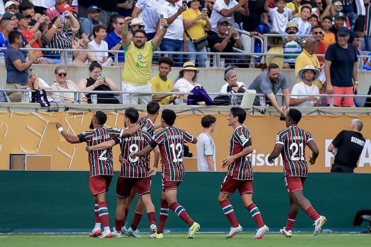 Fluminense festeja el 1-0 ante el Al Hilal por el Mundial de Clubes.