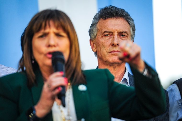 La ministra de Seguridad, Patricia Bullrich, y el expresidente Mauricio Macri. Foto: Télam
