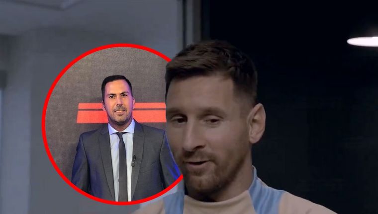 Messi en la entrevista con Arevalo. Foto: Captura